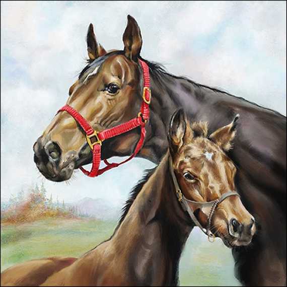 Serviette AMBIENTE (33 x 33 cm) - Horse Love