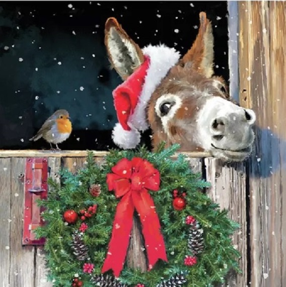 Serviette AMBIENTE (25 x 25 cm) - Friends with Donkeys - Cliquez sur l'image pour la fermer