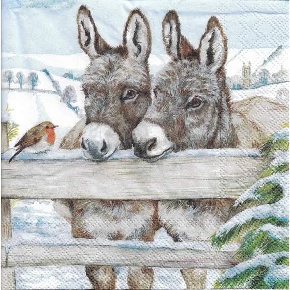 Serviette AMBIENTE (33 x 33 cm) - Donkeys - Cliquez sur l'image pour la fermer