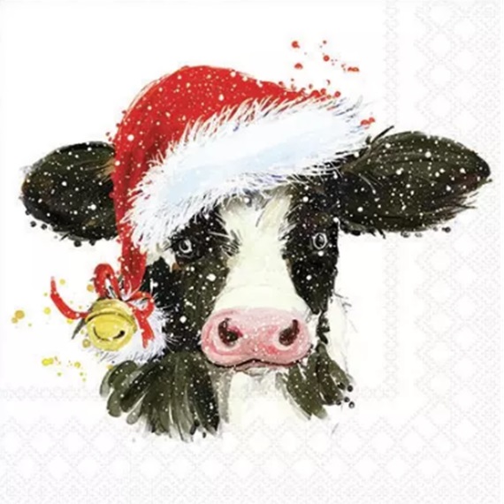 Serviette AMBIENTE (33 x 33 cm) - Christmas cow bell - Cliquez sur l'image pour la fermer