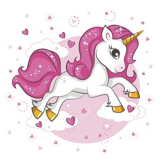 Serviette DAISY (33 x 33 cm) - Pink Heart Unicorn