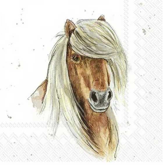 Serviette IHR (33 x 33 cm) - Farmfriends "Horse"